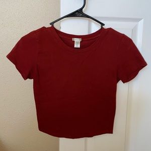 Dark red crop top